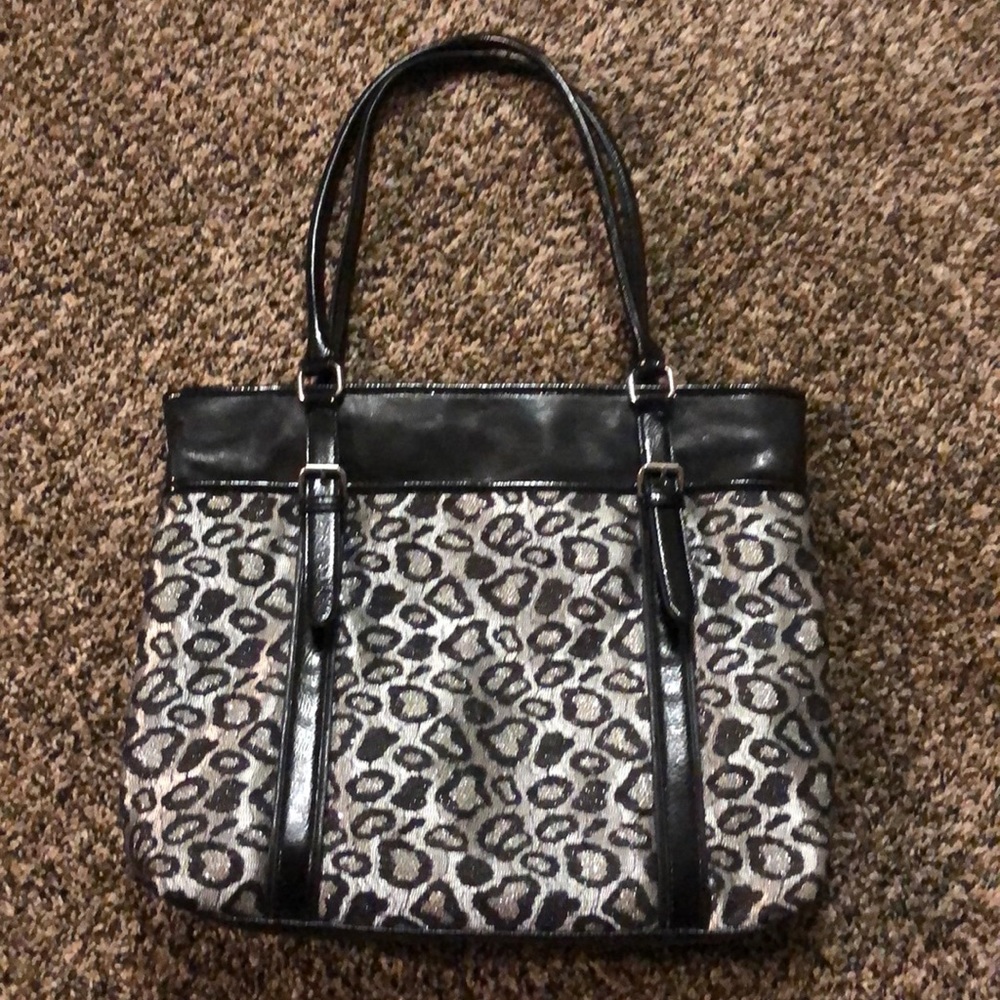 Black and Grey Animal print tote